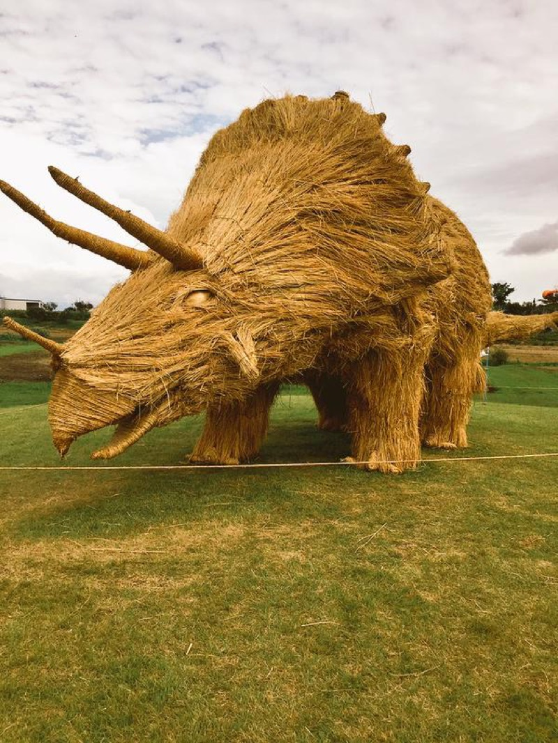 Illustration for article titled Straw Dinosaurs Appear in Japanese Fields, Try To Eat Humans